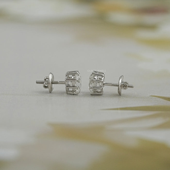 Old Mine Cushion Cut Diamond Stud Earrings