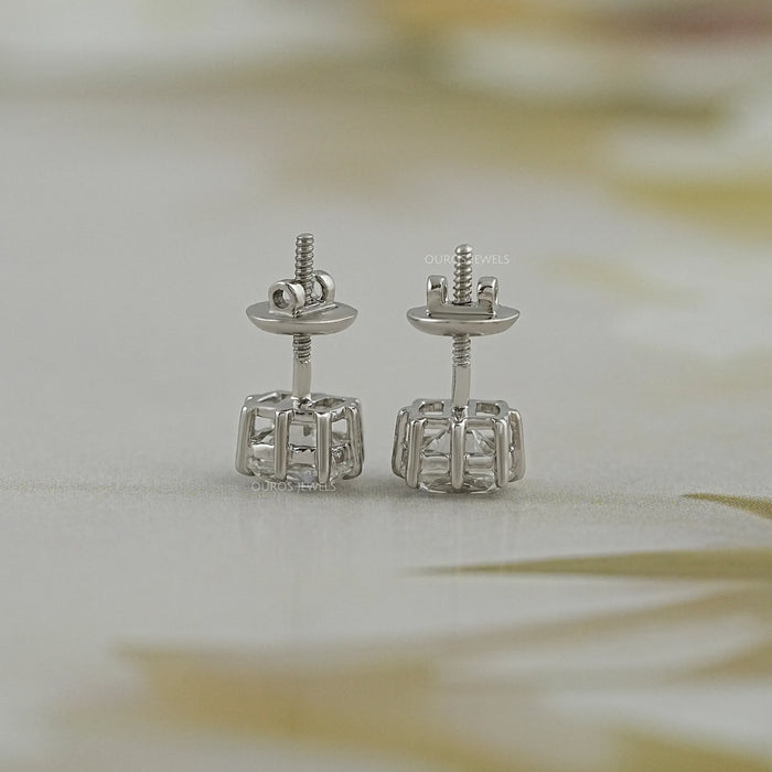 Old Mine Cushion Cut Diamond Stud Earrings