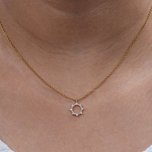 Open Circle Round Diamond Pendant