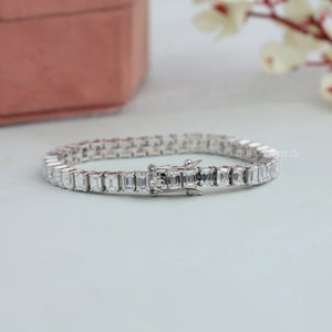 Emerald Cut Lab Created Diamond Bracelets