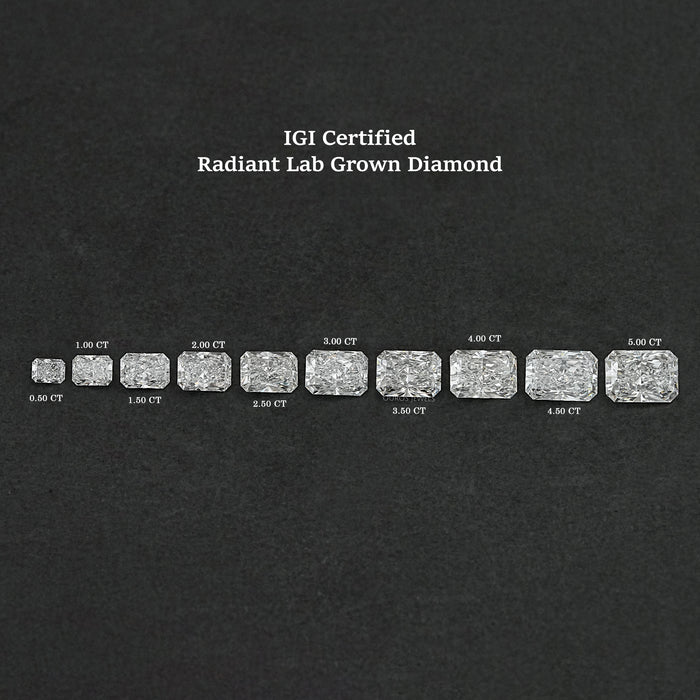 IGI Certified Raidiant Cut Lab Diamonds