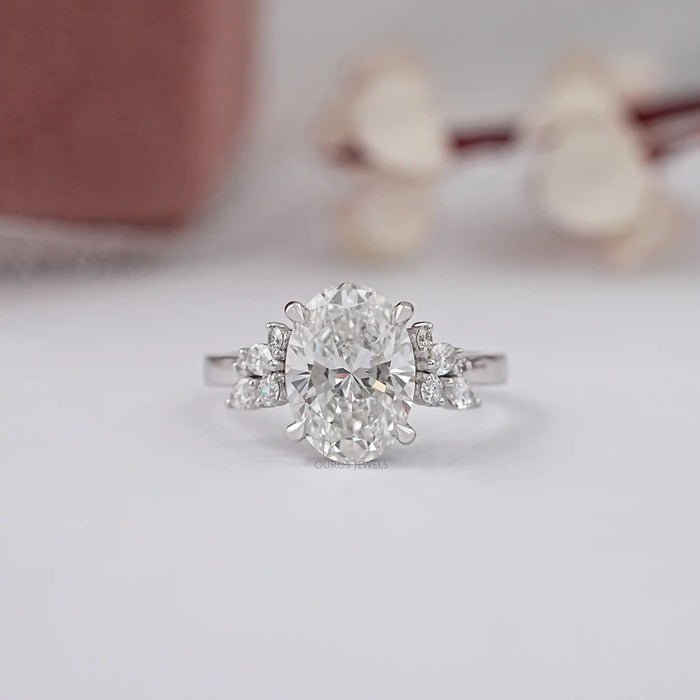 Oval Cut Lab Grown Diamond Cluster Ring