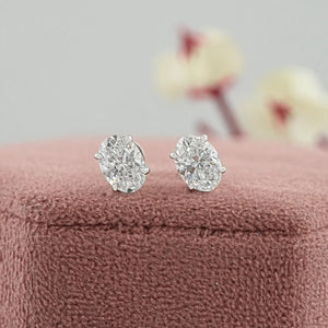 Oval Lab Grown Diamond Studs Earrings