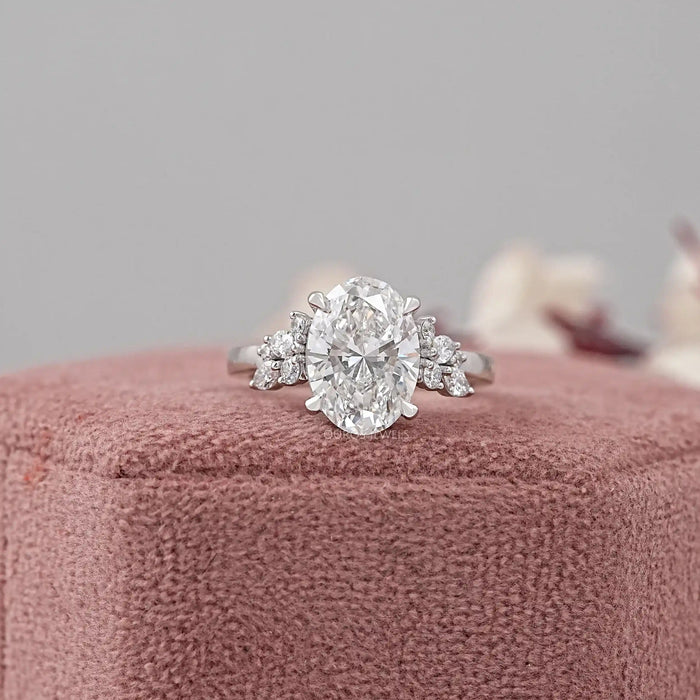 Oval Cut Lab Grown Diamond Cluster Ring