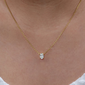 East-West Setting Oval Diamond Necklace