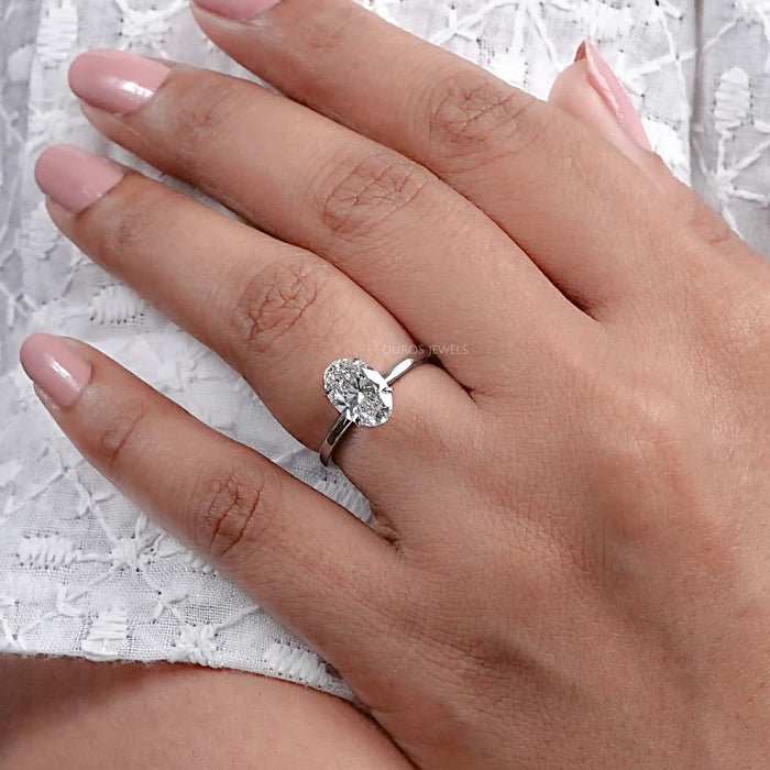 Oval Six Prong Diamond Solatire Ring