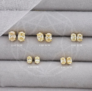 yellow oval diamond stud earrings 