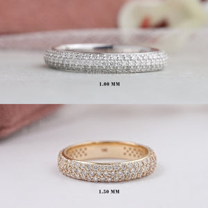 Round Cut Diamond Pave Set Ring