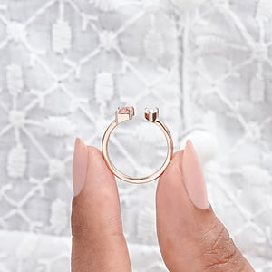 Pear and Radiant Lab Grown Diamond Toi Et Moi Ring