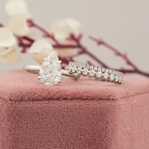 pear diamond bridal ring set 