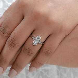 Two Stone  Step Cut Pear Lab Diamond  Ring