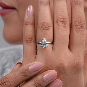 1 Carat Pear Solitaire Diamond Ring