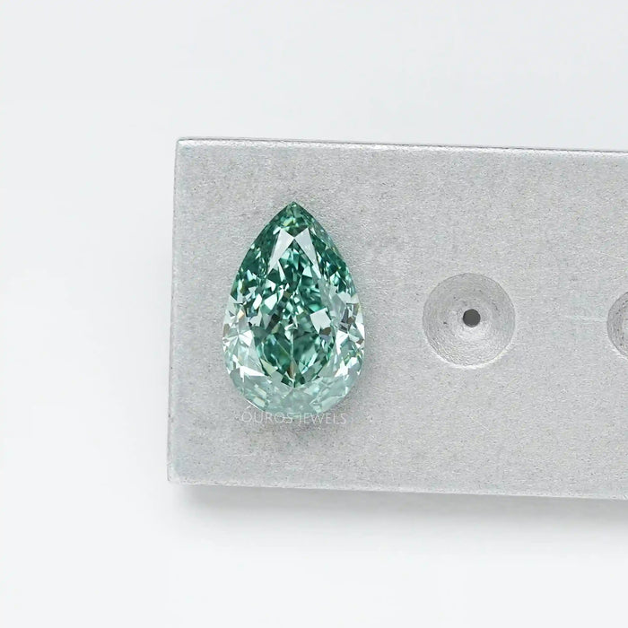 [Fancy Green Pear Shape Lab Grown Diamond]-[Ouros Jewels]