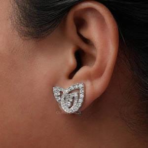 Round Cluster Diamond Clip On Back Earrings