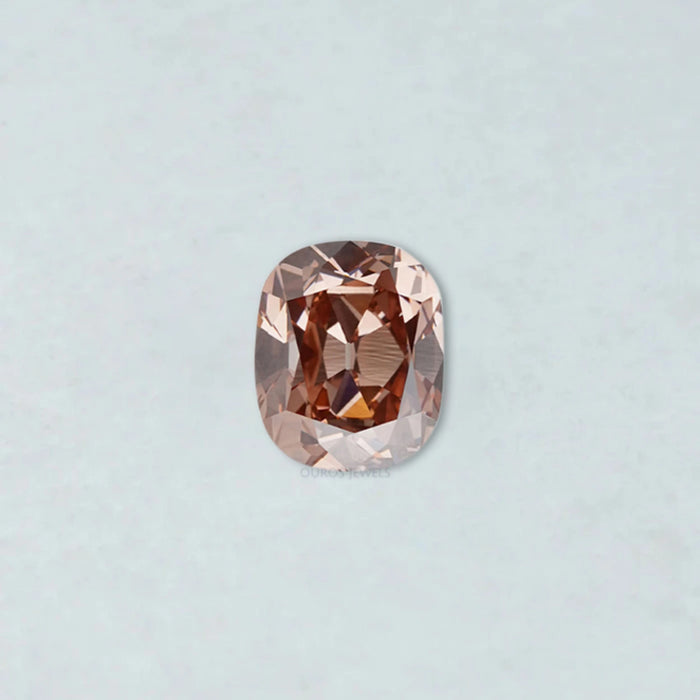 Fancy Pinkish Brown Cushion Lab Made Diamond