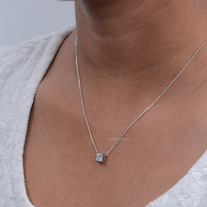 Princess Cut Diamond Solitaire Pendant