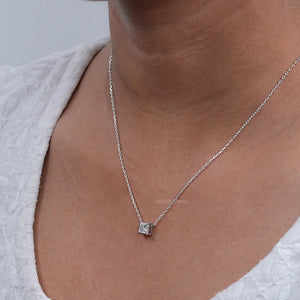 Princess Cut Diamond Solitaire Pendant