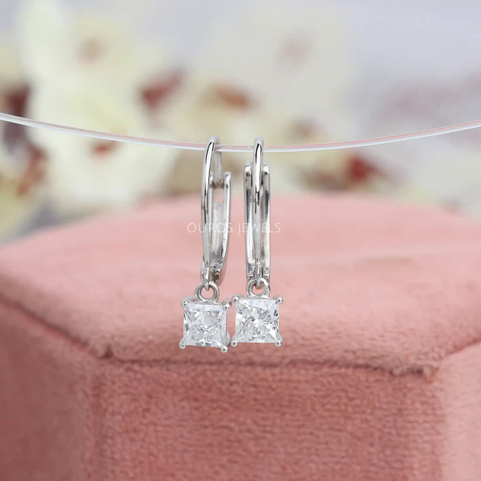 Princess Cut Diamond Drop And Dangle Earring