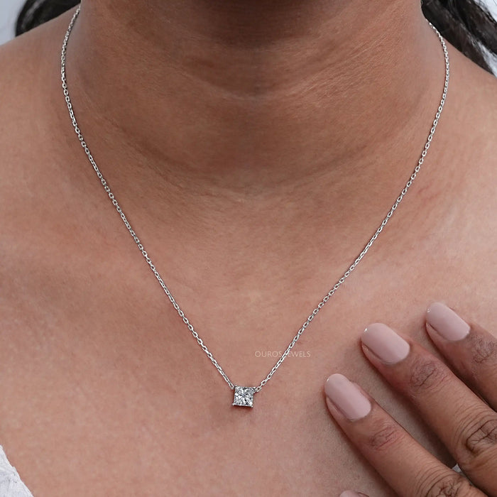 Princess Cut Diamond Solitaire Pendant