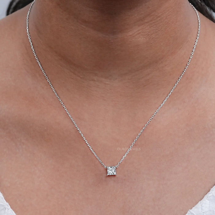 Princess Cut Diamond Solitaire Pendant