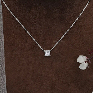 Princess Cut Diamond Solitaire Pendant