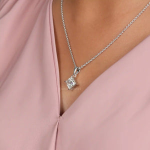 princess diamond solitaire pendant