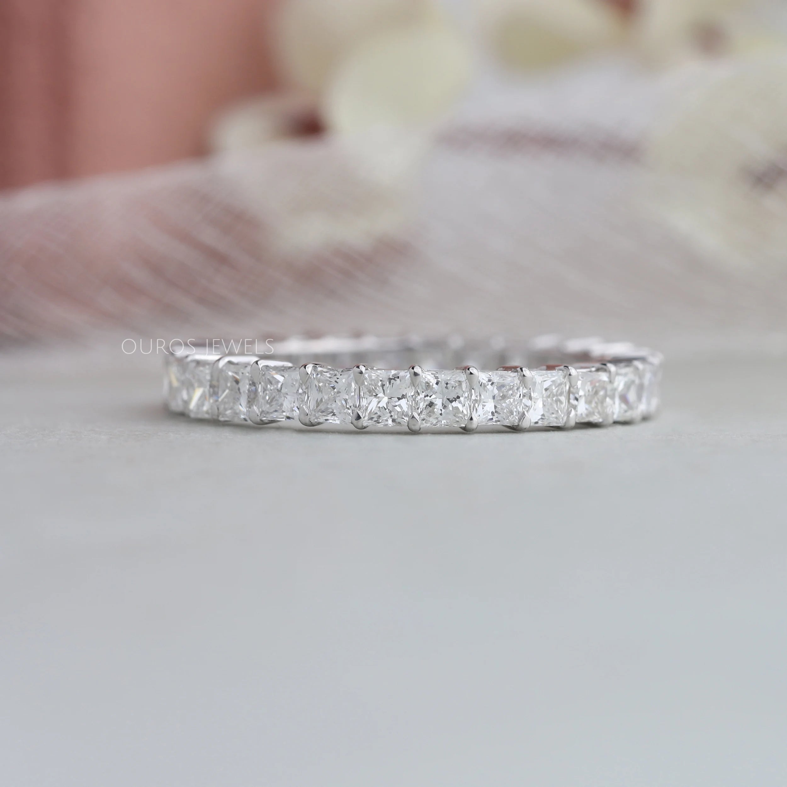 Full Eternity Band with Princess Cut Lab Diamond