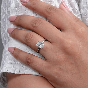 2 Carat Radiant Solitaire Diamond Engagement Ring