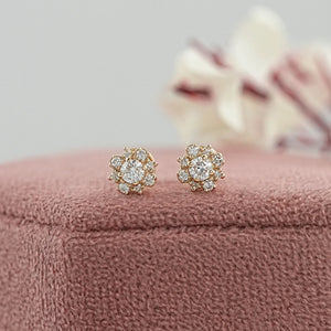 Lab Grown Cluster Diamond Studs