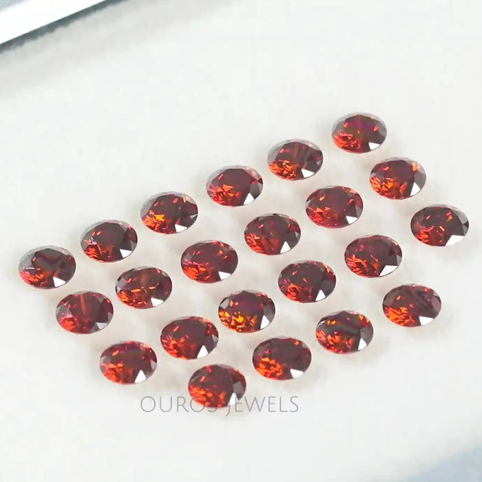 Red Round Cut Lab Grown Diamonds