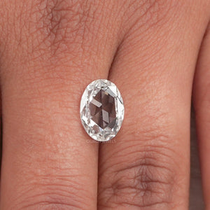 Antique Rose Cut Oval Lab Grown Diamond