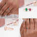 bezel set emerald gemstone cuff ring