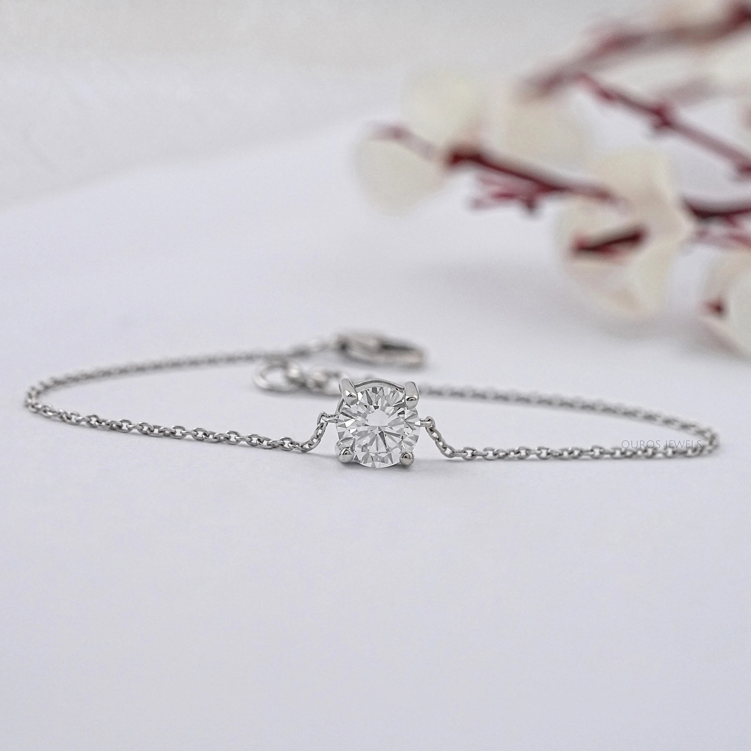 Round Cut Solitaire Lab Diamond Bracelet