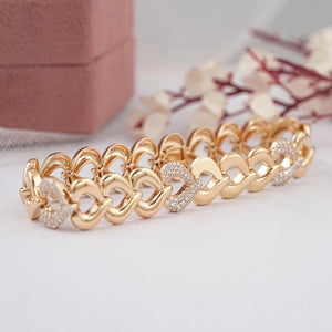 Pave Heart Diamond Link Bracelet