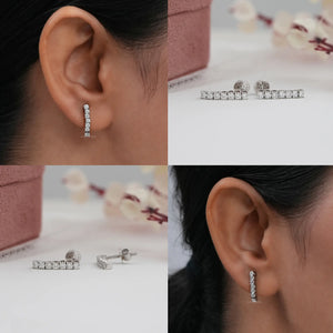 Round Lab Grown Diamond Linear Drop Earring