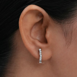 Round Lab Grown Diamond Linear Drop Earring