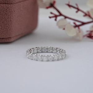 Gold Eternity Wedding Ring with Round Lab Diamond