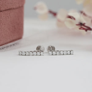 Round Lab Grown Diamond Linear Drop Earring