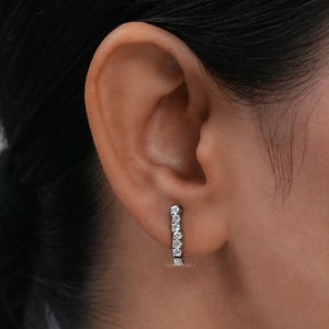 Round Lab Grown Diamond Linear Drop Earring