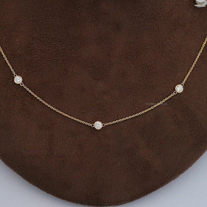 Round Lab Diamond By Yard Necklace