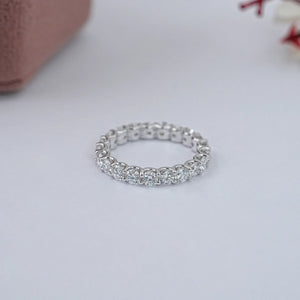 Gold Eternity Wedding Ring with Round Lab Diamond