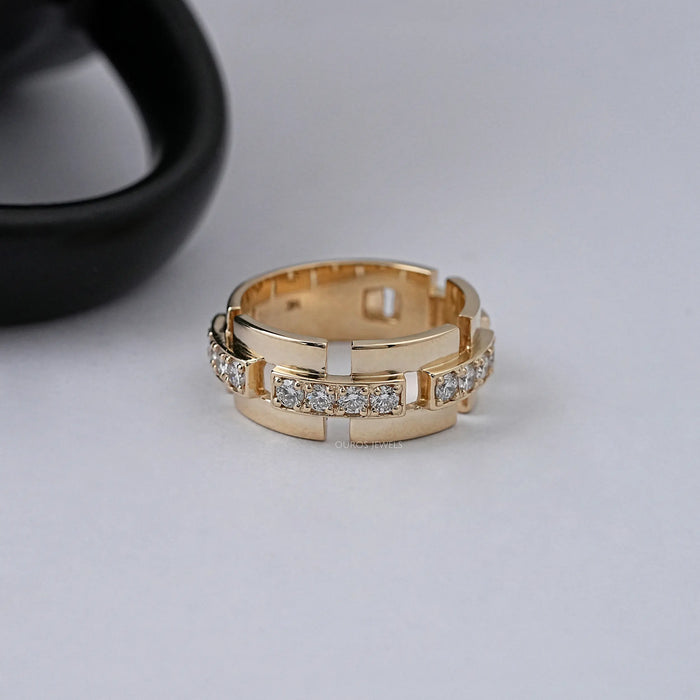 Round Lab Grown Diamond Wedding Band For Men