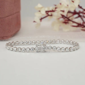 Bezel Set Round Diamond Tennis Bracelets