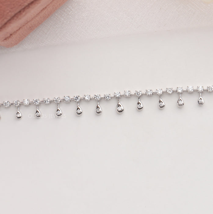 Teardrop Round lab Grown Diamond Bracelet