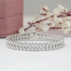 Round Lab Diamond Cluster Tennis Bracelet