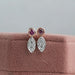 [Pink Lab Diamond Bezel Set Earrings]-[Ouros Jewels]