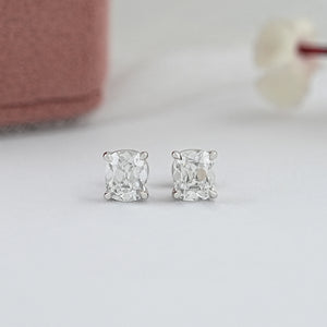 Antique Old Mine Cushion Diamond Earrings