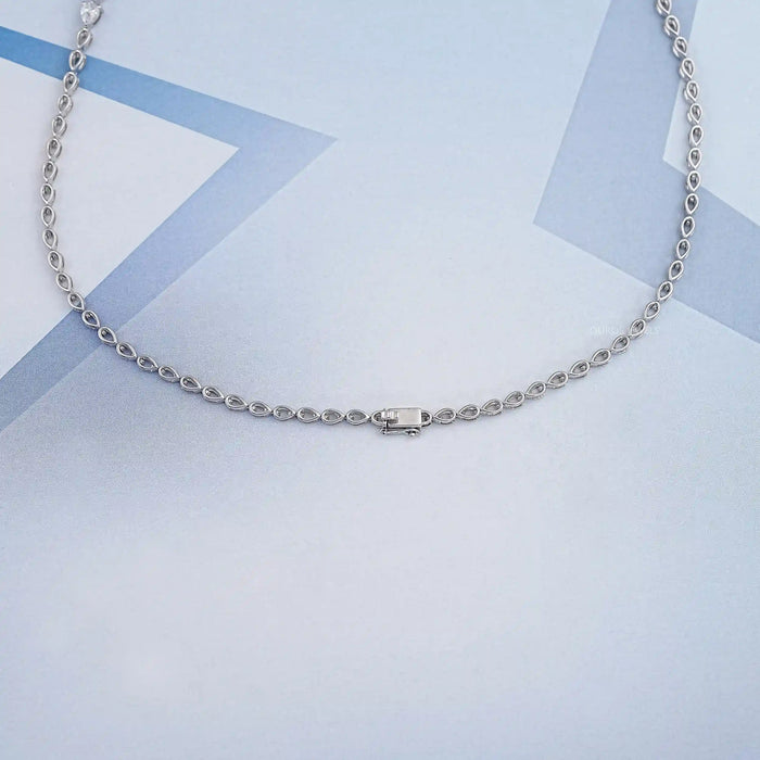 Sapphire Emerald Cut And Diamond Necklace