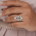 [A Women wearing Semi Mount Engagement Ring]-[Ouros Jewels]