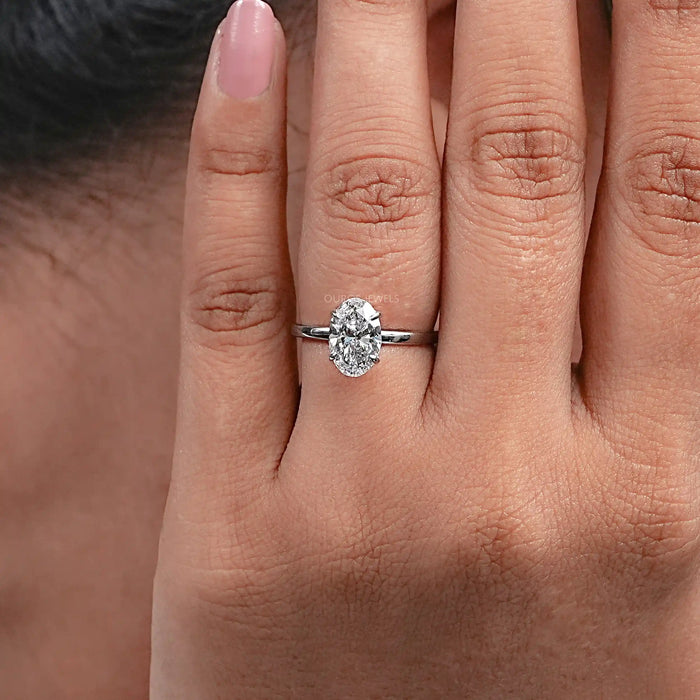 Oval Six Prong Diamond Solatire Ring